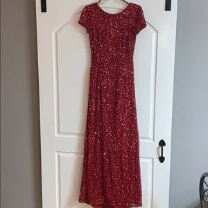 Adrianna Papell Red Sequin Dress